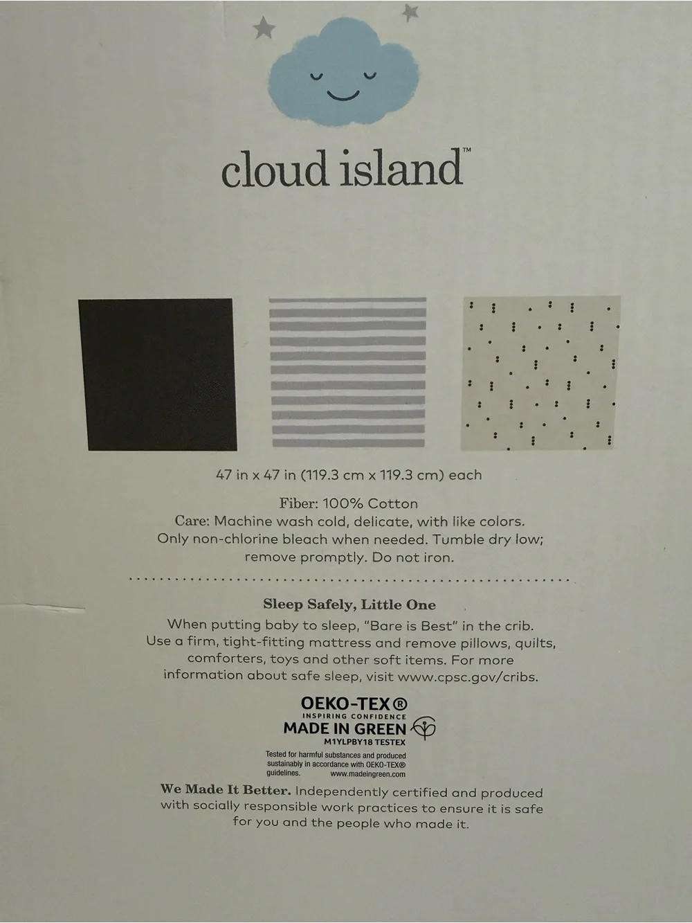 cloud island Waffle 3 Hooded Baby Towels & 2 muslin swaddling blankets NEW